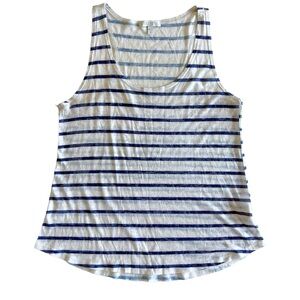 Delia’s Navy Blue and White Striped Tank Top, Medium